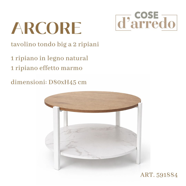 CS TAVOLINO TONDO ARCORE 2 RIP BIG 80XH45 CM