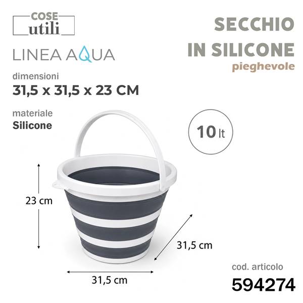 CS SECCHIO LINEA AQUA PIEGHEVOLE 10LT 31,5X31,5X23CM