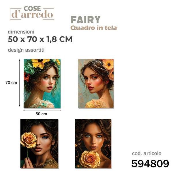 CS QUADRO TELA FAIRY 50X70 ASS. 
