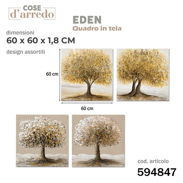 CS QUADRO TELA EDEN 60X60 ASS. 