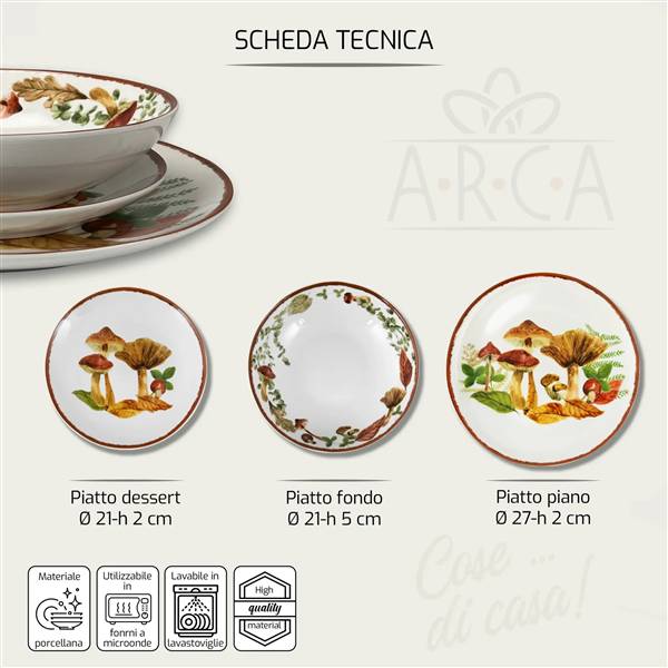 ARCA SERVIZIO PIATTI 18PZ BOSCO IN TAVOL 