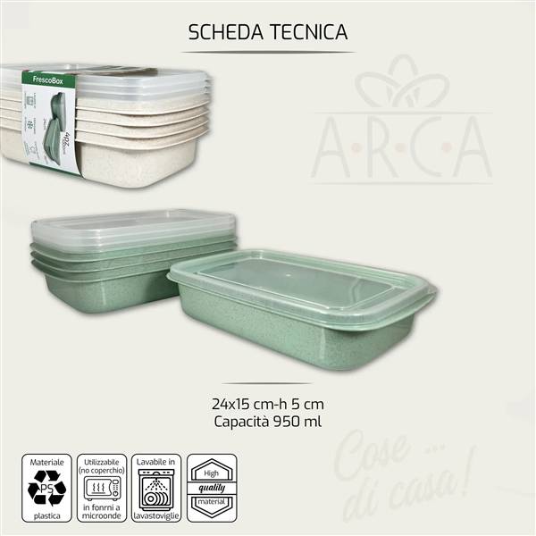 ARCA CONTENITORI 4PZ SCOMPARTO IN PLASTICA