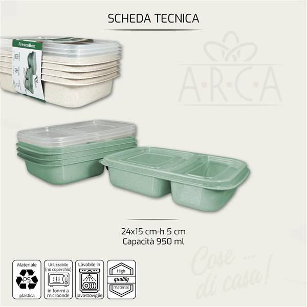 ARCA CONTENITORI 4PZ 2 SCOMPARTI 