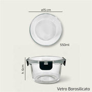 ARCA CONTENITORE VETRO TONDO 15CM H.6 