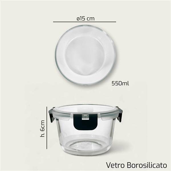 ARCA CONTENITORE VETRO TONDO 15CM H.6 