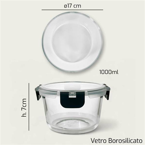 ARCA CONTENITORE VETRO TONDO 17CM H.6,5 