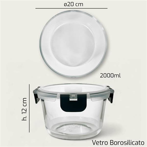 ARCA CONTENITORE VETRO TONDO 19CM H.12 