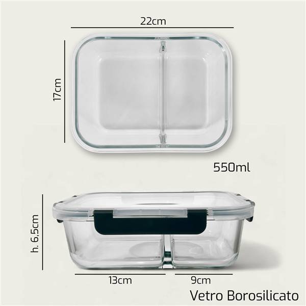 ARCA CONTENITORE VETRO RETT 22X16CM H.6 