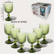 ARCA CALICI VETRO 6PZ ROYAL VERDE 
