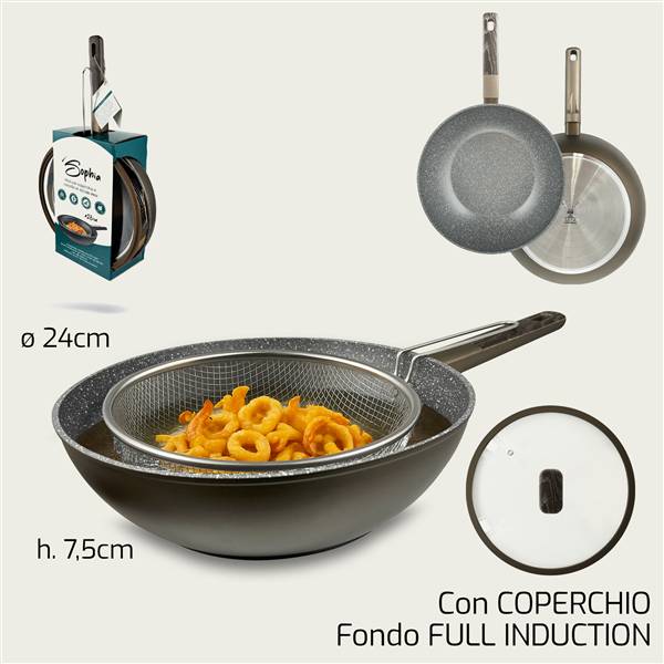 ARCA WOK SOPHIA 1M 24CM C/COPERCHIO 