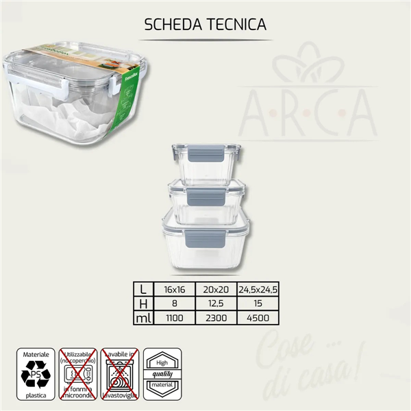 ARCA CONTENITORI 3PZ FRESKO C/COP 
