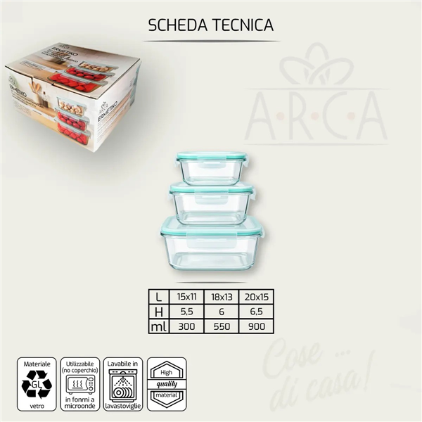ARCA CONTENITORI RETT 3PZ ERMETIKO 
