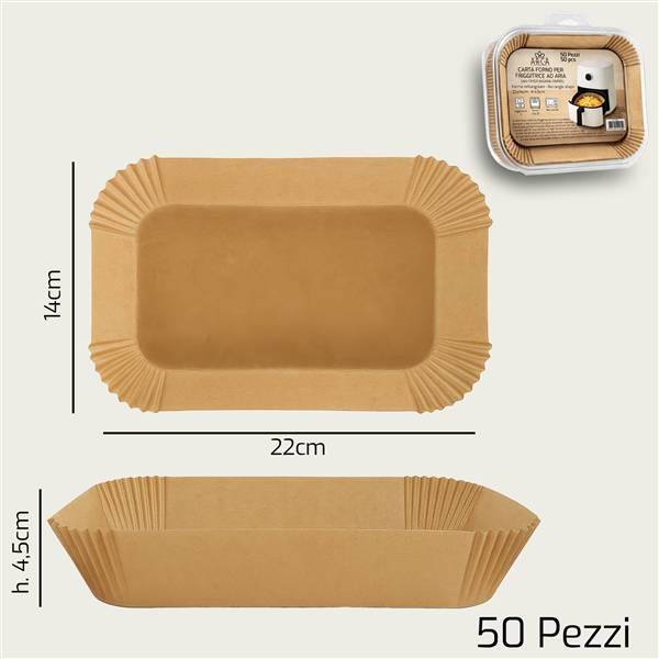 ARCA CARTA FORNO S/50 RETT 22X14CM MARRO 