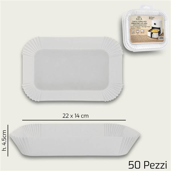 ARCA CARTA FORNO S/50 RETT 22X14CM BIANC