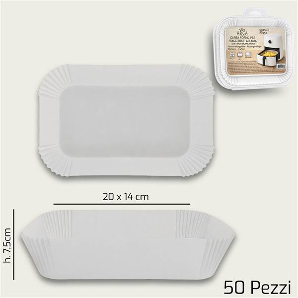 ARCA CARTA FORNO S/50 RETT 20X14CM BIANC 