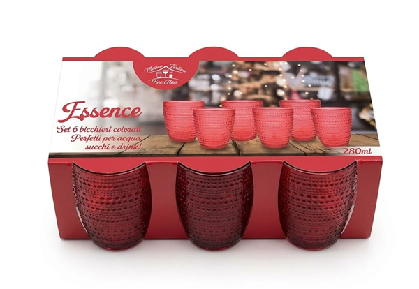 ARCA BICCHIERI 6PZ ROSSO ESSENCE 