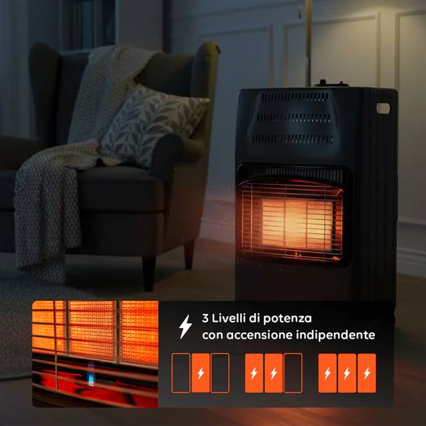 AVILIA STUFA A GAS NERA 4200W 