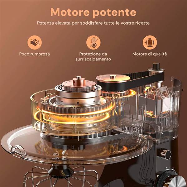 AVILIA IMPASTATRICE PLANETARIA 5LT GRIG. CON CIOTOLA ACCIAIO 1500W
