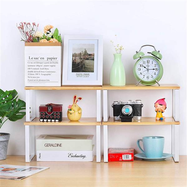 AVILIA SET 2 MENSOLE IN BAMBU E METALLO 19,5X29,5X15,8 E 18,5X29,7X13,7 CM
