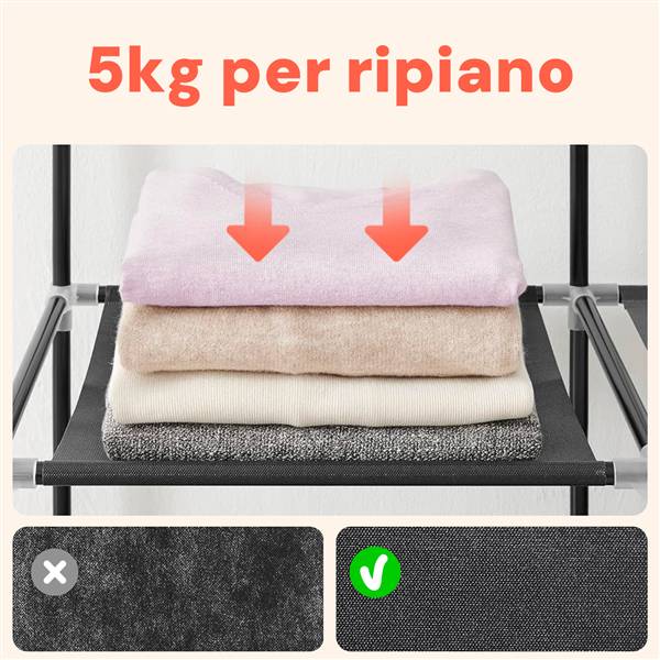 AVILIA ARMADIO P/OGGETTI CON TELO 9 RIPIANI 150X45X175CM