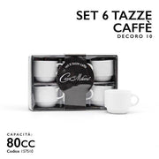 MMZ TAZZINE CAFFE 6PZ 80CC DECORO 10 