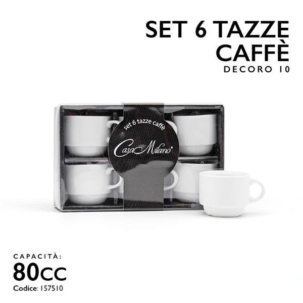 MMZ TAZZINE CAFFE 6PZ 80CC DECORO 10 