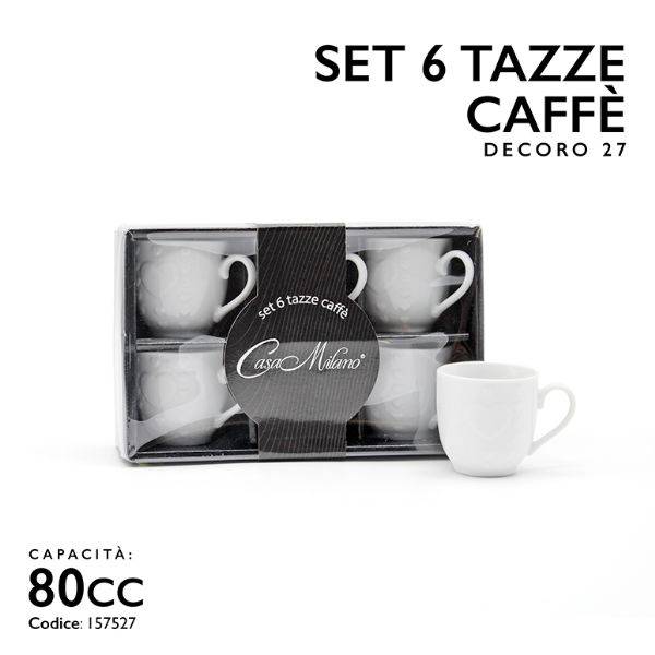 MMZ TAZZINE CAFFE 6PZ 80CC DECORO 27 