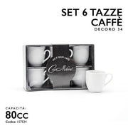 MMZ TAZZINE CAFFE 6PZ 80CC DECORO 34 
