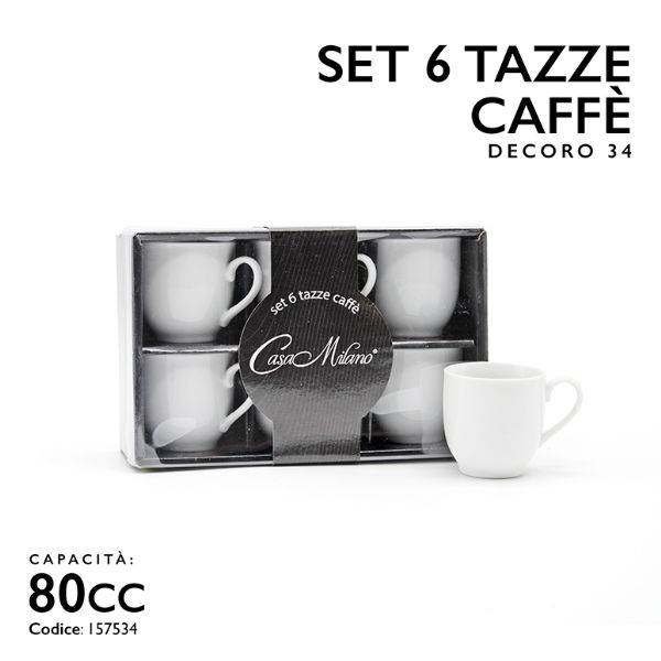 MMZ TAZZINE CAFFE 6PZ 80CC DECORO 34 