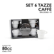 MMZ TAZZINE CAFFE' 6PZ 80CC DECORO 41 