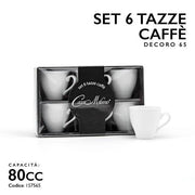 MMZ TAZZINE CAFFE 6PZ 80CC DECORO 65