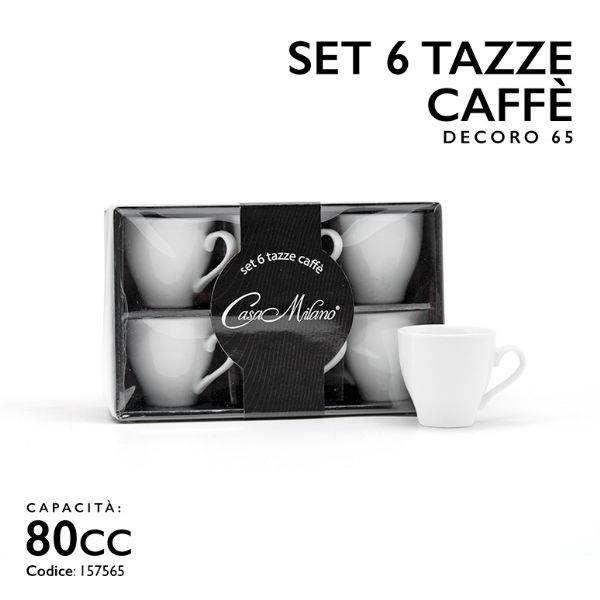 MMZ TAZZINE CAFFE 6PZ 80CC DECORO 65