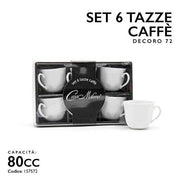 MMZ TAZZINE CAFFE' 6PZ 80CC DECORO 72 