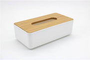 MMZ PORTASALVIETTE PLASTICA BIANCO CON COPERCHIO IN BAMBOO CM.24X13X7,5