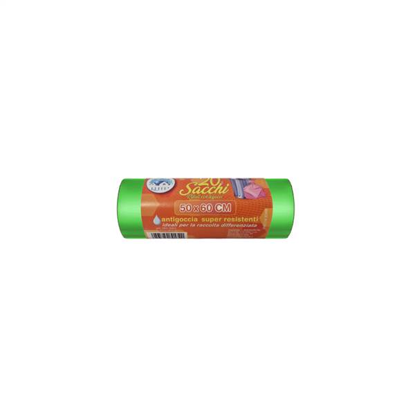 BIO SACCHI RIFIUTI 50X60 20PZ VERDE 
