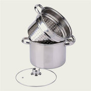 ARCA PENTOLA INOX 3PZ CM.22 CON CESTELLO E COPERCHIO VETRO