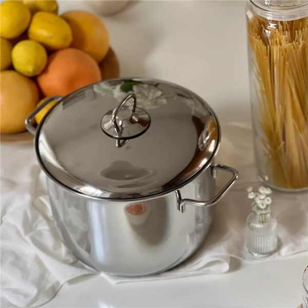 ARCA PENTOLA INOX 3PZ CM.22 CON CESTELLO E COPERCHIO VETRO