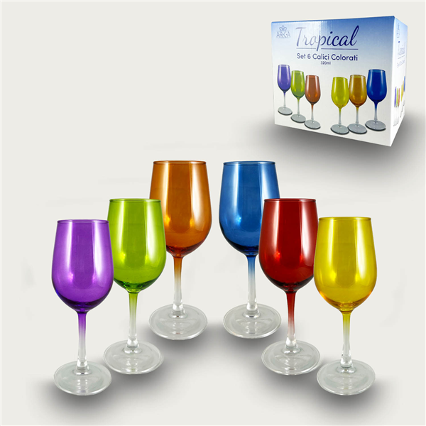 ARCA CALICI COLORATI 6PZ TROPICAL