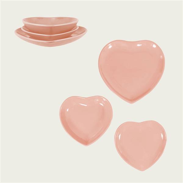 ARCA PIATTO PIANO CM.25 CUORE ROSA 