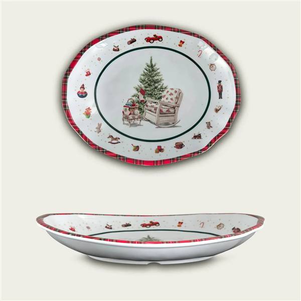 ARCA VASSOIO OVALE MELAM 23X17X4 NATALE C.TOYS