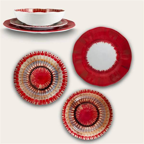 ARCA PIATTO FONDO CM.20 RAGGIO ROSSO MELAMINA