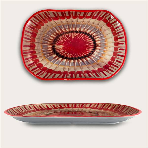 ARCA VASSOIO 30X20X3 RAGGIO ROSSO MELAMINA