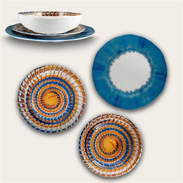ARCA PIATTO PIANO MELAMINA RICCIO BLU CM.28