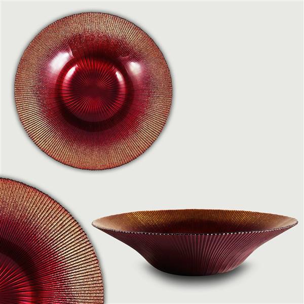 ARCA CENTROTAVOLA RADIANT CM.30 ROSSA CON BORDO GOLD