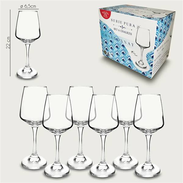 ARCA CALICI 6PZ VETRO 41CL TRASPARENTI 