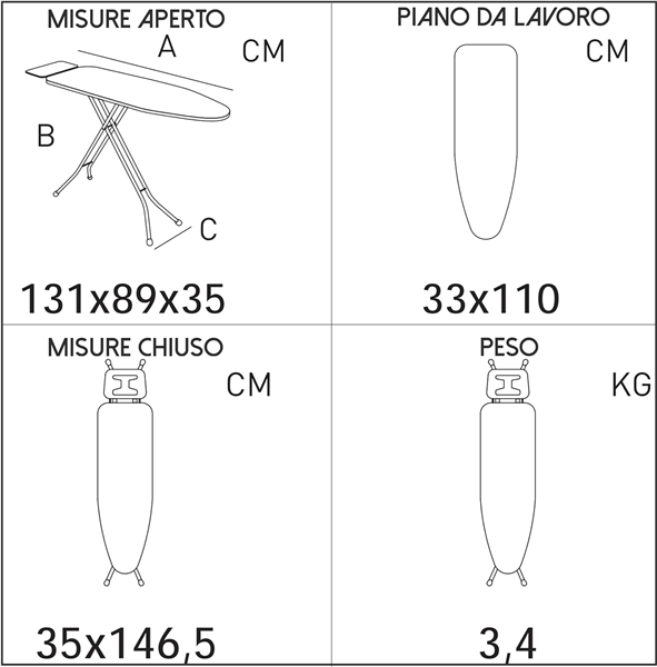 MV ASSE DA STIRO BRAVA 33X110CM 