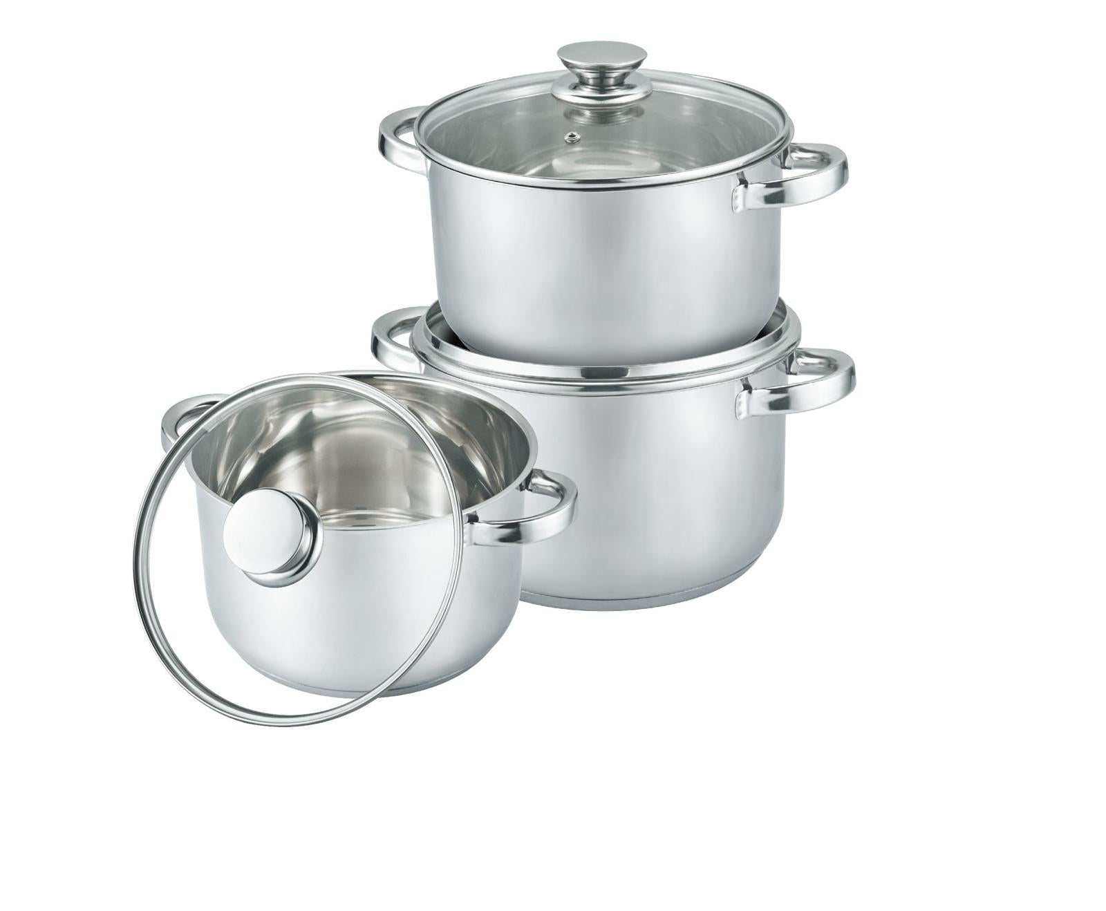 HOME BAVARIA SET CASSERUOLE 12/14/16 CM. INOX
