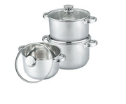 HOME BAVARIA SET CASSERUOLE 12/14/16 CM. INOX