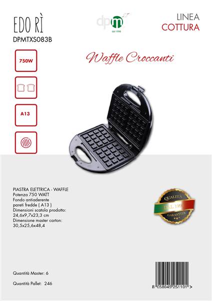 DPM PIASTRA ELETTRICA WAFFLE 