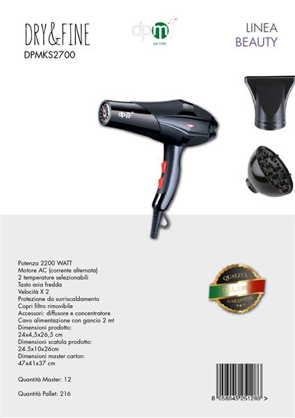 DPM ASCIUGACAPELLI MOTORE AC 2200W 